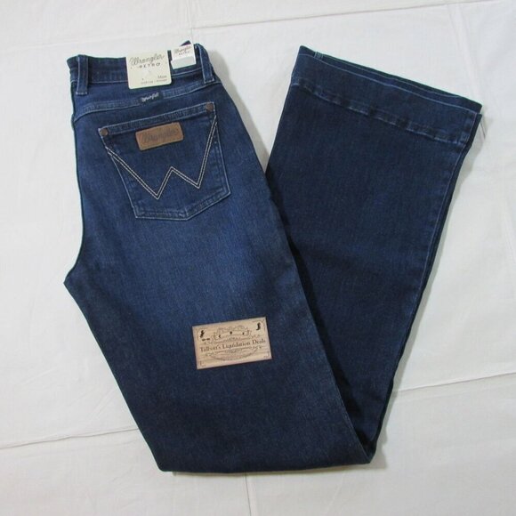 Wrangler Retro Women's Mae Mid Rise Wide Leg Trouser Cassie Jeans 112352976 - Picture 4 of 6